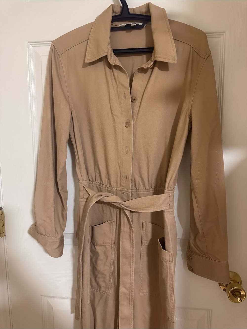 & Other Stories Beige Belted Jumpsuit Size 4